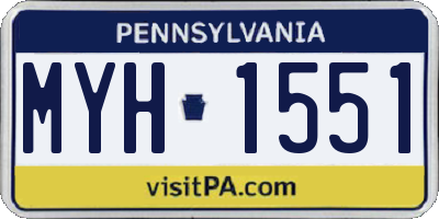 PA license plate MYH1551