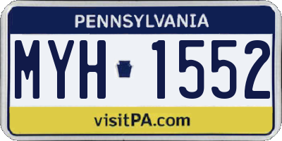 PA license plate MYH1552
