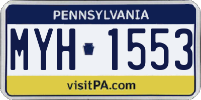 PA license plate MYH1553