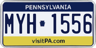 PA license plate MYH1556