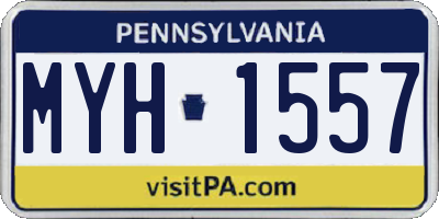PA license plate MYH1557
