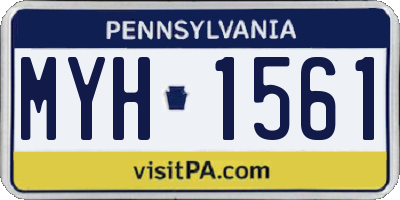 PA license plate MYH1561
