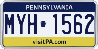PA license plate MYH1562