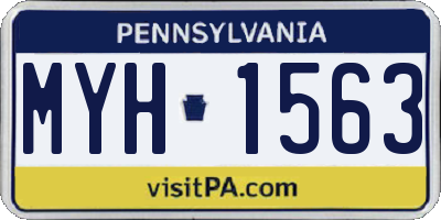 PA license plate MYH1563