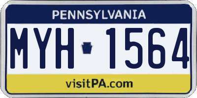 PA license plate MYH1564