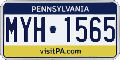 PA license plate MYH1565