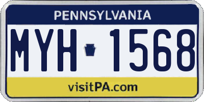 PA license plate MYH1568
