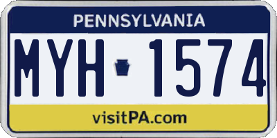 PA license plate MYH1574