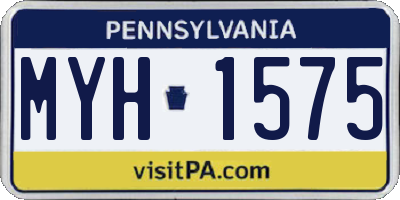 PA license plate MYH1575