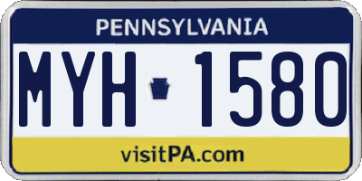 PA license plate MYH1580