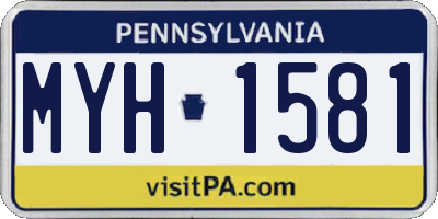 PA license plate MYH1581