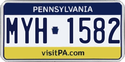 PA license plate MYH1582
