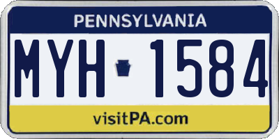 PA license plate MYH1584