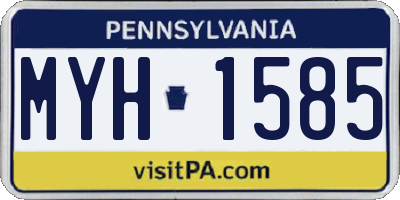 PA license plate MYH1585
