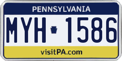 PA license plate MYH1586