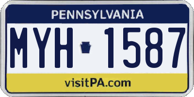 PA license plate MYH1587