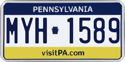 PA license plate MYH1589