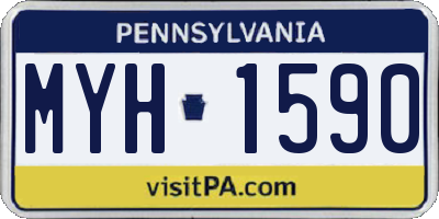 PA license plate MYH1590