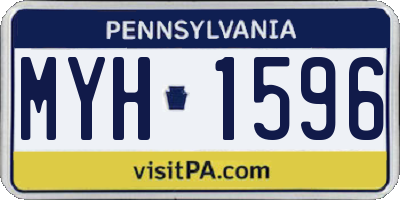 PA license plate MYH1596