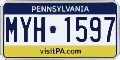 PA license plate MYH1597