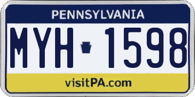PA license plate MYH1598