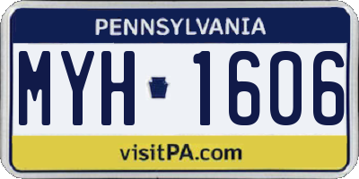PA license plate MYH1606