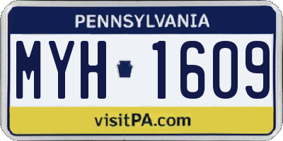 PA license plate MYH1609