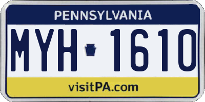 PA license plate MYH1610
