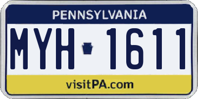 PA license plate MYH1611