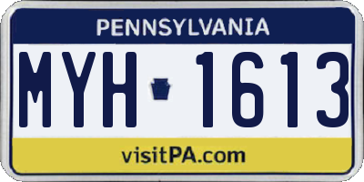 PA license plate MYH1613