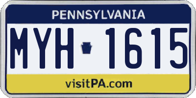 PA license plate MYH1615