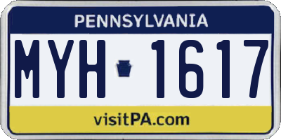 PA license plate MYH1617