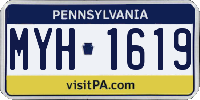 PA license plate MYH1619