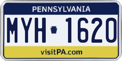 PA license plate MYH1620