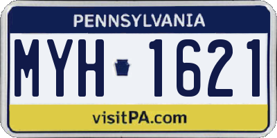 PA license plate MYH1621