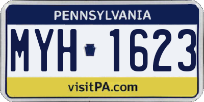 PA license plate MYH1623