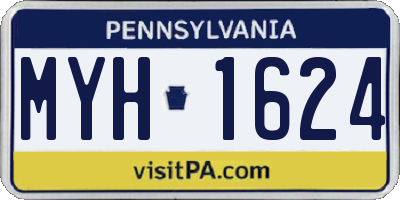 PA license plate MYH1624