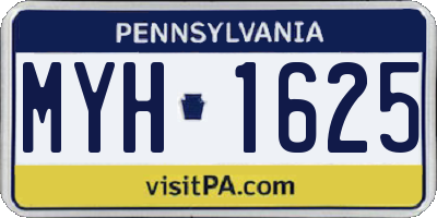 PA license plate MYH1625