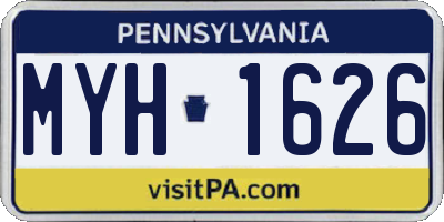 PA license plate MYH1626