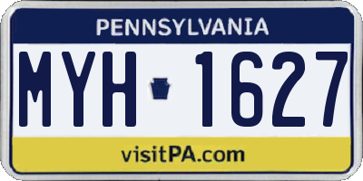 PA license plate MYH1627