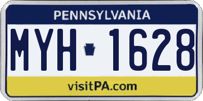 PA license plate MYH1628