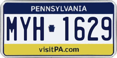 PA license plate MYH1629