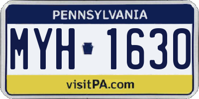 PA license plate MYH1630