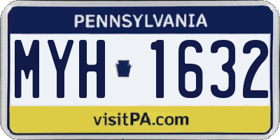 PA license plate MYH1632
