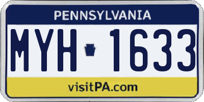PA license plate MYH1633