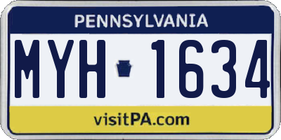 PA license plate MYH1634