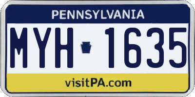 PA license plate MYH1635