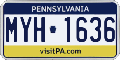 PA license plate MYH1636