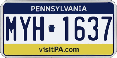 PA license plate MYH1637