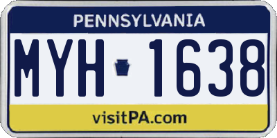 PA license plate MYH1638